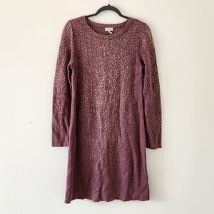 LOGO Lori Goldstein Dress Speckled Long Sleeve Sweater Dress Pink Small